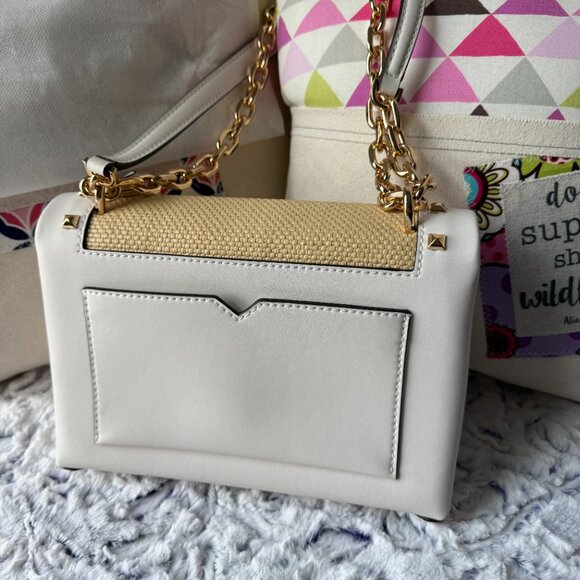 Michael Kors Cece Medium Straw and Studded Shoulder Bag - NWOT - Picture 8 of 15